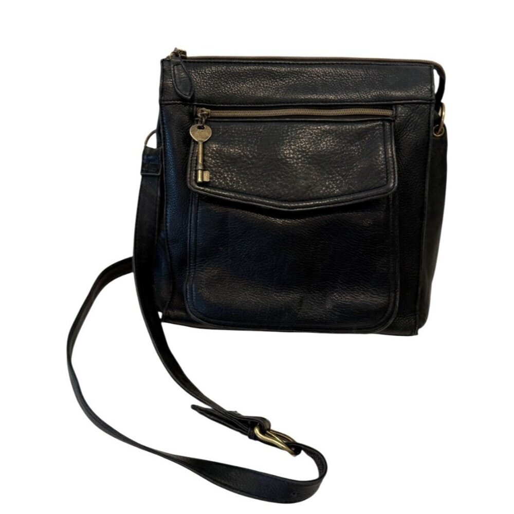 Fossil 1954 Women's Black Leather Crossbody Bag Y2K No. 76082 - Picture 13 of 13